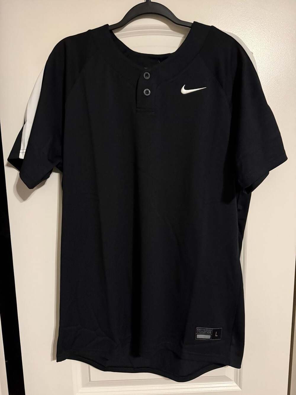 Nike Vapor Select Baseball Jersey Black White DX9156-011 Men's Size L